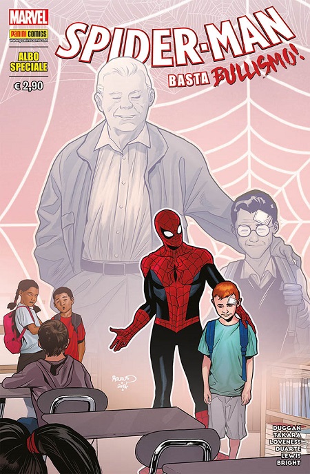 copertina spiderman basta bullismo
