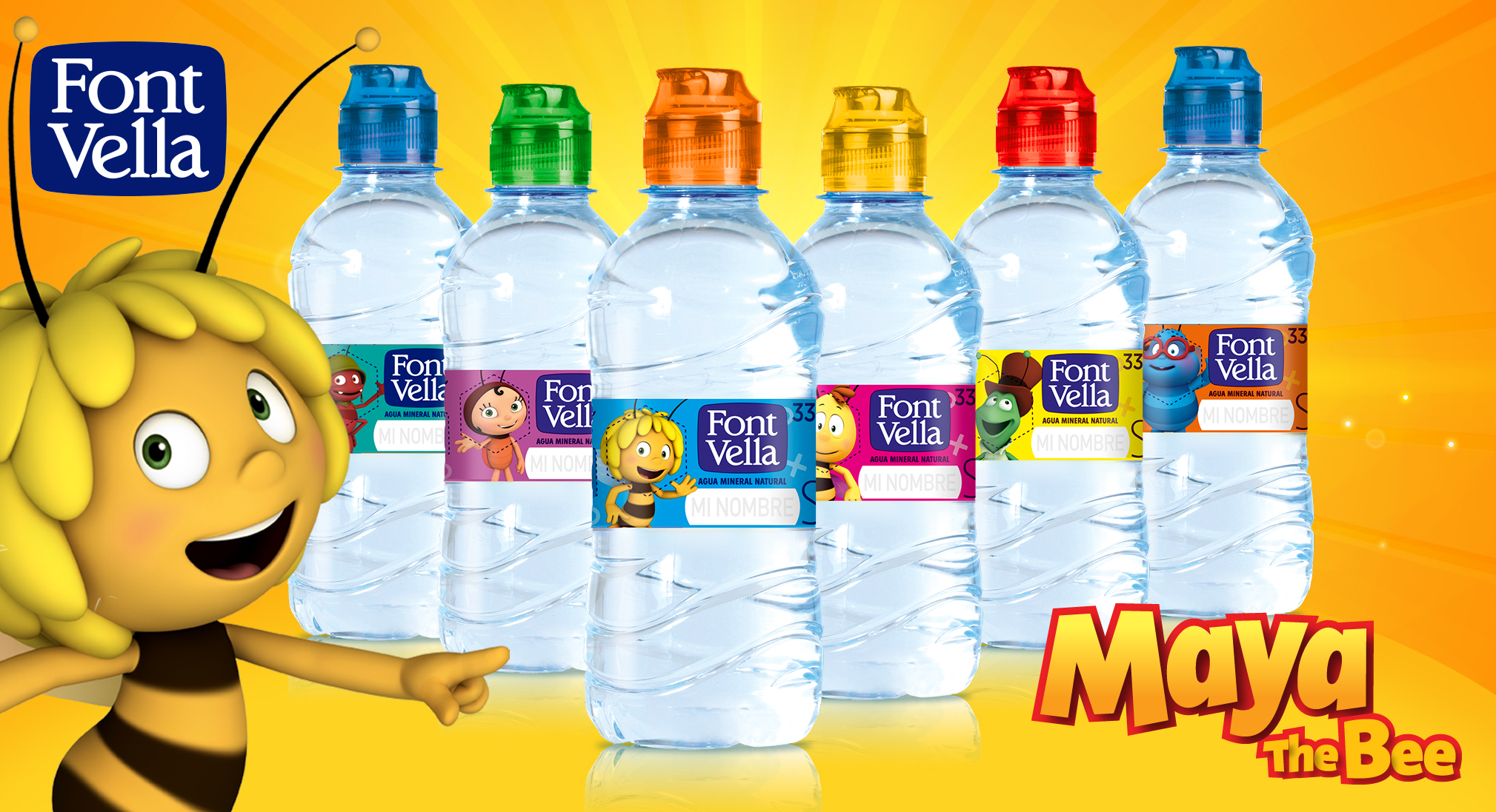 Maya the Bee: the new Danone water bottles star